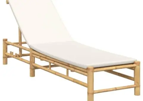 Sezlong cu perne 55x199x30 cm bambus - 2/5