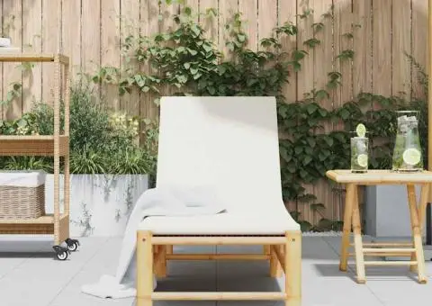 Sezlong cu perne 55x199x30 cm bambus - 3/5