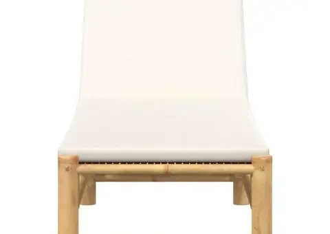 Sezlong cu perne 55x199x30 cm bambus - 4/5