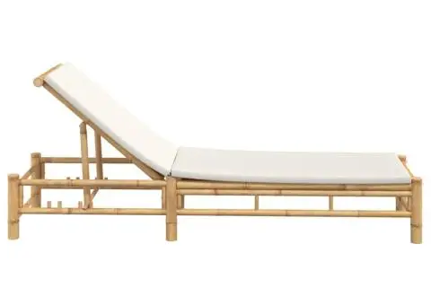 Sezlong cu perne 55x199x30 cm bambus - 5/5