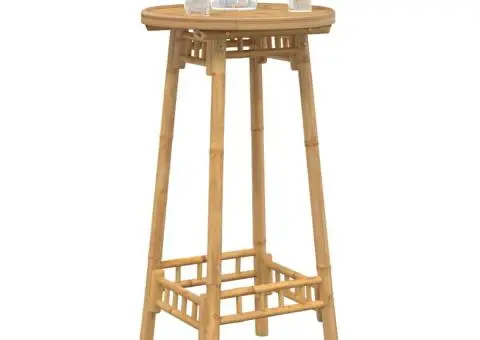 Masă de bar pentru exterior rotundă Ø55x100 cm din bambus - 4/5