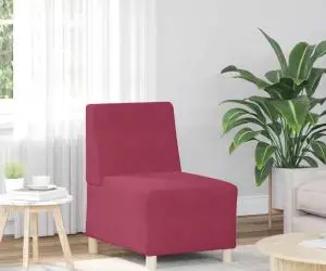 vidaXL Canapea Scaun fără brațe Vin Roșu 55 cm Catifea