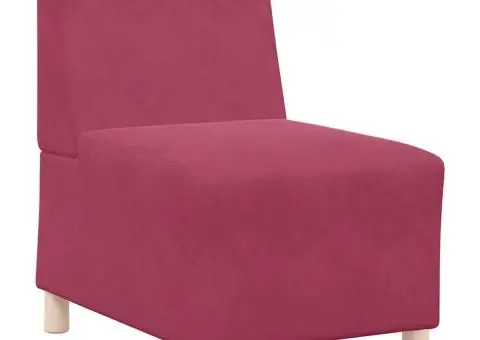 Canapea Scaun fără brațe Vin Roșu 55 cm Catifea - 2/5
