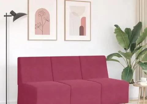 Canapea Scaun fără brațe Vin Roșu 55 cm Catifea - 3/5