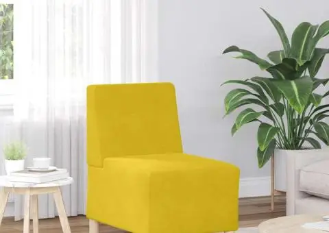 Canapea Scaun fără brațe Galben 55 cm Catifea - 1/5