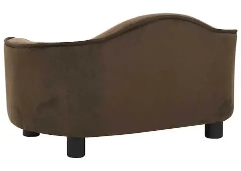 Canapea pentru câini, maro, 67x47x36 cm, pluș - 5/5