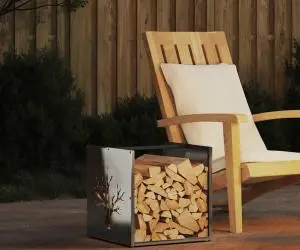 vidaXL Suport pentru lemne de foc 40x40x40 cm oțel inoxidabil