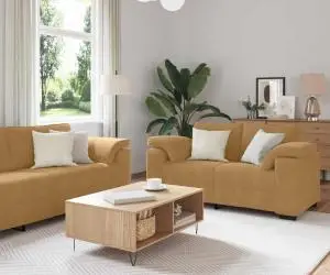 vidaXL Set de canapele cu perne, 3 piese, maro, catifea