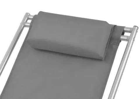 Scaune de terasă rabatabile, 2 buc., gri, oțel - 4/5
