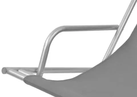 Scaune de terasă rabatabile, 2 buc., gri, oțel - 5/5