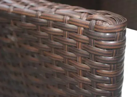 Scaune de grădină, 2 buc., maro, poliratan - 4/5