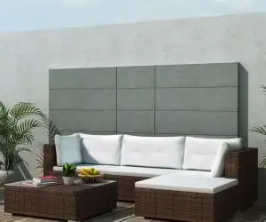 vidaXL Set mobilier de grădină cu perne, 5 piese, maro, poliratan