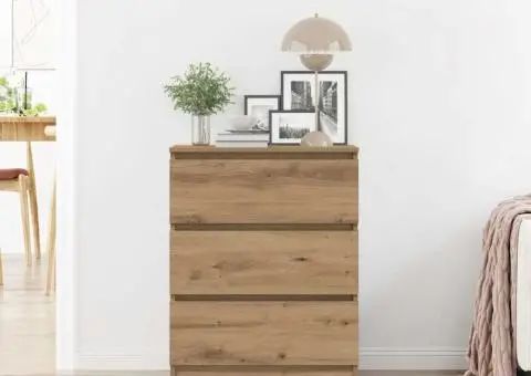 Servantă, stejar artizanal, 60x35x76 cm, lemn prelucrat - 3/5