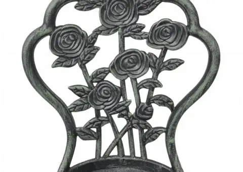 Scaune bistro, 2 buc., verde, aluminiu turnat - 3/5