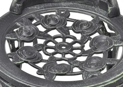 Scaune bistro, 2 buc., verde, aluminiu turnat - 4/5