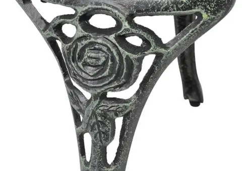 Scaune bistro, 2 buc., verde, aluminiu turnat - 5/5