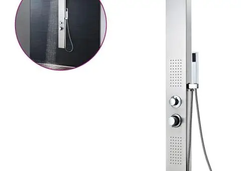 Sistem panel de duș, pătrat, oțel inoxidabil - 2/5