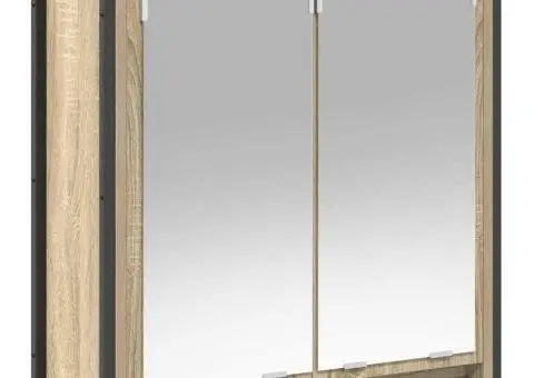 Set mobilier de baie, 2 piese, stejar sonoma, lemn prelucrat - 5/5