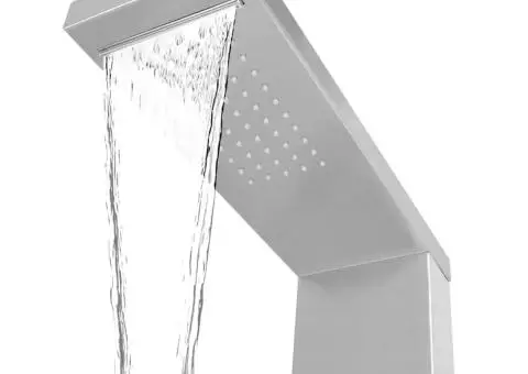 Sistem panel de duș, pătrat, oțel inoxidabil - 4/5