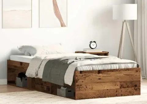 Cadru de pat fără saltea Lemn vechi 75x190 cm Lemn prelucrat - 1/5