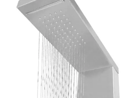 Sistem panel de duș, pătrat, oțel inoxidabil - 5/5