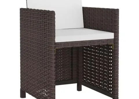Set mobilier de exterior cu perne, 13 piese, maro, poliratan - 3/5