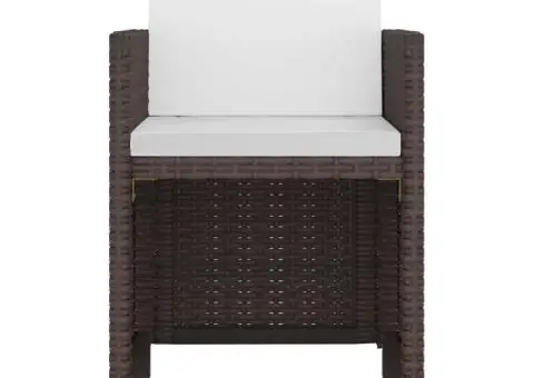 Set mobilier de exterior cu perne, 13 piese, maro, poliratan - 4/5