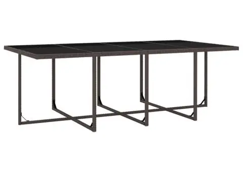 Set mobilier de exterior cu perne, 13 piese, maro, poliratan - 5/5