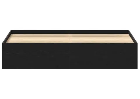 Cadru pat fără saltea, stejar negru, 150x200 cm, lemn prelucrat - 5/5