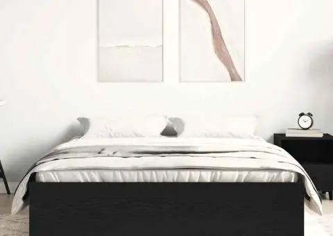 Cadru pat fără saltea, stejar negru, 120x190 cm, lemn prelucrat - 3/5