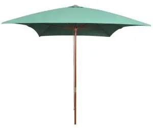 vidaXL Umbrelă de soare cu stâlp din lemn, verde, 200x300 cm