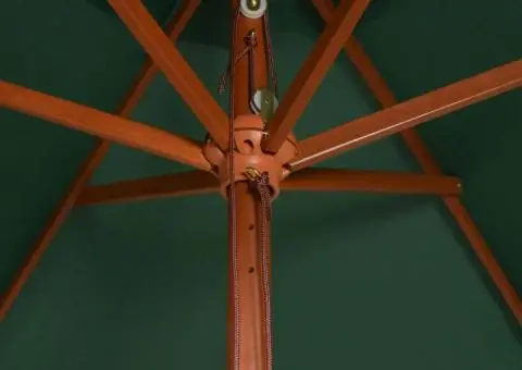 Umbrelă de soare cu stâlp din lemn, verde, 200x300 cm - 5/5