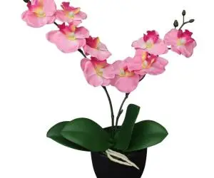 vidaXL Plantă artificială orhidee cu ghiveci, 30 cm, roz