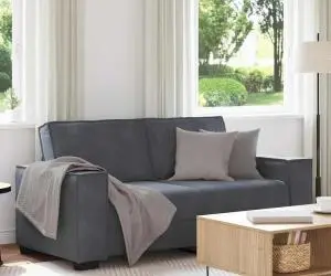 vidaXL Canapea cu 2 locuri, gri închis, 140 cm, catifea
