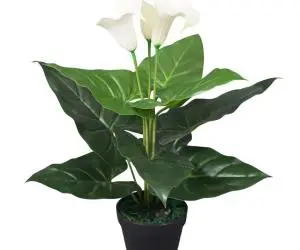 vidaXL Floare de cală crin artificială cu ghiveci, 45 cm, alb