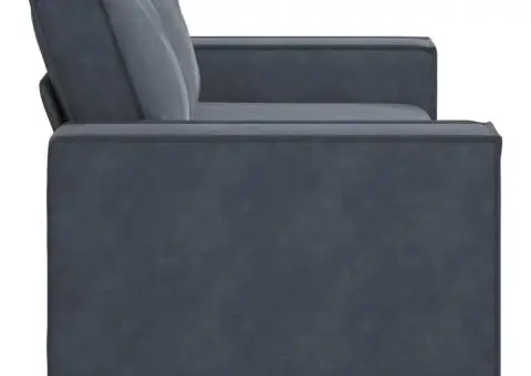 Canapea cu 2 locuri, gri închis, 140 cm, catifea - 5/5