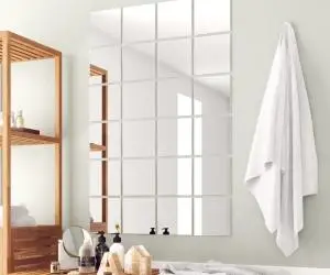 vidaXL Plăci pentru oglindă, sticlă, pătrat, 24 buc.