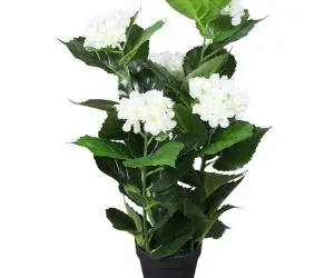 vidaXL Plantă artificială Hydrangea cu ghiveci, 60 cm, alb