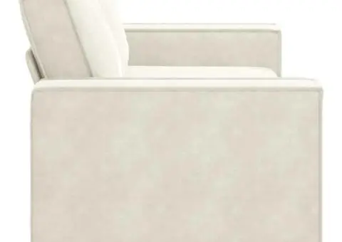 Canapea cu 2 locuri, crem, 140 cm, catifea - 5/5