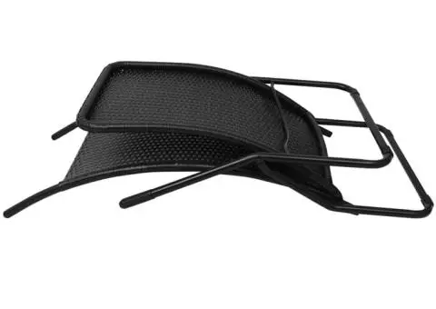 Șezlong pliabil de plajă, negru, poliratan - 4/5