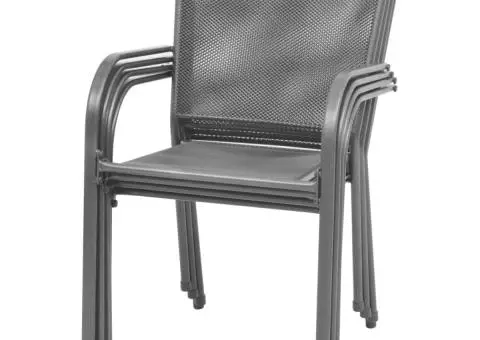 Set mobilier de exterior, 5 piese, antracit, oțel - 4/5