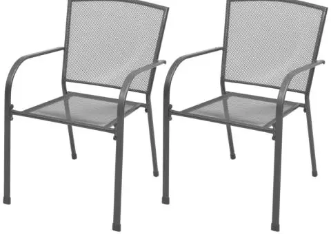 Set mobilier de exterior, 5 piese, antracit, oțel - 5/5