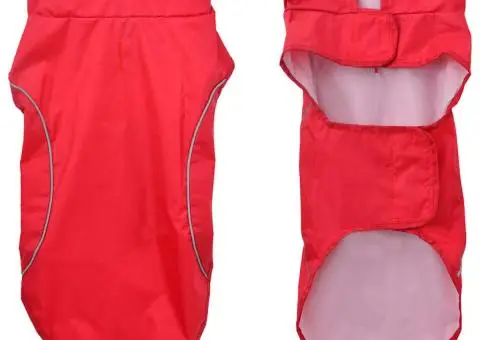 Pelernă de ploaie pentru câini cu benzi reflectorizante roșu XS - 3/5