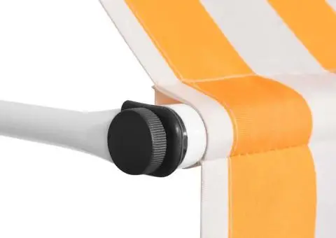 Copertină retractabilă manual, portocaliu & alb, 150 cm, dungi - 3/5