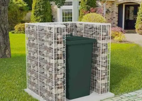 Gabion unic îngrădire pubelă, oțel, 110 x 100 x 120 cm - 1/5