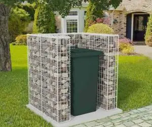 Gabion unic îngrădire pubelă, oțel, 110 x 100 x 120 cm