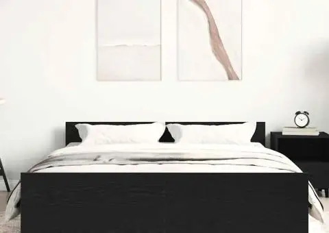 Cadru pat fără saltea, stejar negru, 120x190 cm, lemn prelucrat - 4/5