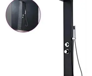 vidaXL Sistem panel de duș din aluminiu, negru mat