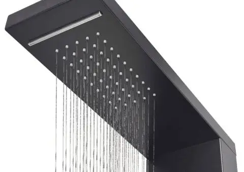 Sistem panel de duș din aluminiu, negru mat - 5/5