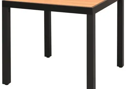 Masă de grădină, maro, 80 x 80 x 74 cm, aluminiu și WPC - 1/3